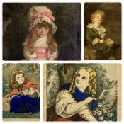 VINTAGE PRINTS, A FRAMED PAIR - Little Red Riding Hood and Cinderella, 50 x 40cms (inc frame) and