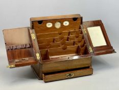 LATE VICTORIAN MAHOGANY SLOPE FRONT STATIONERY CABINET - two hinged doors enclosing perpetual
