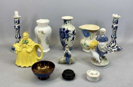 ROYAL COPENHAGEN FIGURE OF A YOUNG LADY IN CLOGGS WITH GOOSE - printed backstamp No 527, 25cms H,