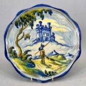 TALAVERA SPANISH FIANCE PLATE - Emilio Niveiro Workshop, 20th century, the hand painted decoration