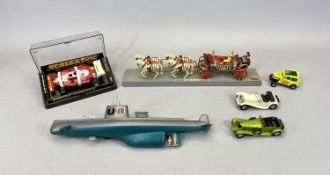 TOYS - Playart, boxed, battery operated submarine, Scalextric cased Ferrari, Matchbox and other