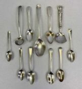 GEORGIAN SILVER SPOONS (11) - 18th and early 19th Century, just the jam spoon bearing full assay