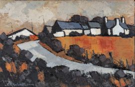‡ WILF ROBERTS oil on canvas - entitled verso, 'Bwlcyn' on Oriel Tegfryn Gallery label, signed &