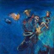 ‡ TOM NASH oil on board - entitled verso 'Jazz Late Light' on Attic Gallery label, unsigned, 38 x