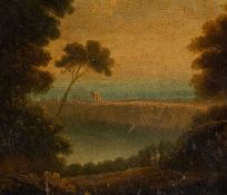 RICHARD WILSON RA oil on canvas - 'An Italian River Scene', Christie's stencil 346BG verso, 24 x