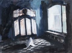 ‡ JOHN MacFARLANE gouache - set of Falstaff, signed & dated 2000, 35 x 47cms Provenance: private