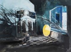 ‡ JOHN MacFARLANE gouache - set of Falstaff, signed & dated 2000, 35 x 48cms Provenance: private