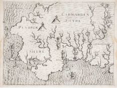 WILLIAM HOLE ANTIQUARIAN MAP OF PEMBROKESHIRE & CARMARTHENSHIRE rare early map of Pembrokeshire