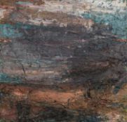 ‡ DANIEL BACKHOUSE oil & construction on board - entitled verso, 'Winter Moor, Garn Fawr' signed &