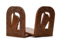 NINETEENTH CENTURY WELSH YEW WOOD BOOK-SLIDE SWEETHEART TOKEN both hinging ends carved with a centre