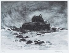 ‡ SIR KYFFIN WILLIAMS RA limited edition (38/150) lithograph - St Cwyfan's Church, Aberffraw, signed