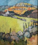 ‡ IFOR PRITCHARD oil on board - entitled verso, 'Fferm Y Mynydd / Mountain Farm', signed, 29 x 24cms