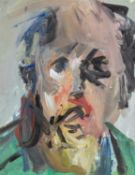 ‡ PETER PRENDERGAST oil on paper - entitled verso, 'Self Portrait' inscribed verso, blind stamped