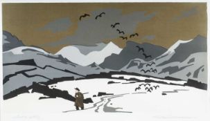 ‡ SIR KYFFIN WILLIAMS RA lithograph, artist proof - 'Pontllyfni in the Snow', signed fully in