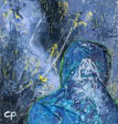 ‡ CERI PRITCHARD oil on board - entitled verso 'Y Pen 4', signed with initials on front, fully