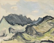 ‡ SIR KYFFIN WILLIAMS RA early period watercolour, believed 1950s - the ridge Crib Goch, entitled