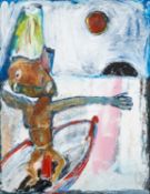 ‡ IWAN BALA oil on canvas laid to board - figure in boat, signed, 72 x 56cms Provenance: private