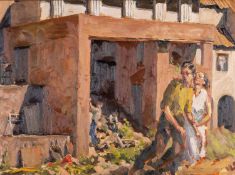 ‡ KEVIN SINNOTT oil on board - entitled verso, 'Historic Forces', signed with initials, dated 1997