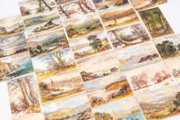 H W BATES thirty-three watercolours on postcards - depicting mainly north Wales with many of