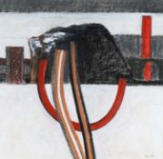 ‡ GEORGE LITTLE pastel and acrylic - entitled verso 'Industrial Composition, Girders', signed, 52