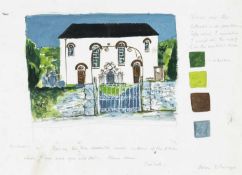 ‡ JOHN ELWYN maquette for lithograph - 'Capel Hawen', 27.5 x 38cms Provenance: private collection