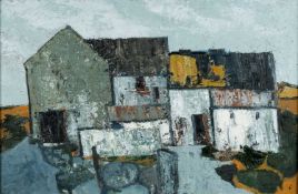 ‡ GWILYM PRICHARD oil on board - entitled verso, 'Felin, Aberffraw' signed, 49 x 74cms Provenance: