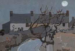 ‡ ARTHUR PRITCHARD gouache - entitled verso, 'Cottages, Amlwch', signed, 11 x 17cms Provenance: