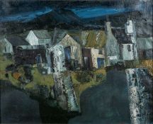 ‡ GWILYM PRICHARD oil on canvas - entitled verso, 'Welsh Farm, Winter 1982', signed, 61 x 76cms
