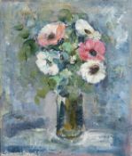 ‡ LEONARD BEARD oil on panel - entitled verso 'Anemones' on Martin Tinney Gallery label, signed,