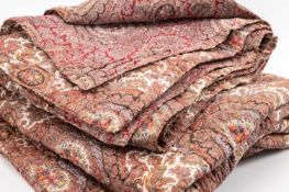 DOUBLE SIDED WELSH (CARMARTHENSHIRE) FLORAL QUILT circa 1900, in a rich Paisley pattern to both