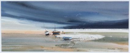 ‡ MALCOLM EDWARDS watercolour - entitled verso 'Dee Estuary', signed, 19 x 48cms Provenance: private