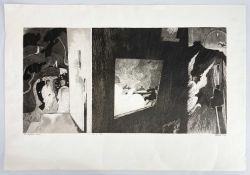 ‡ PATRICK PYE (b.1929), etching diptych, 'The Mystical Inn', signed and numbered, (PL) 38 x 74cm