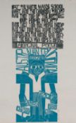 ‡ PAUL PETER PIECH (1920-1996) two colour lithograph - Aboriginal poem, 'Australian Crucifixion',