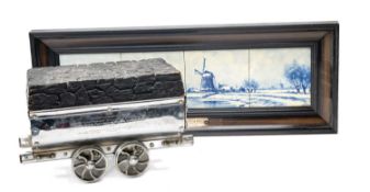 PRESENTATION ELECTROPLATE MODEL OF A PATENT 'CAMBRIAN' TRAM, engraved inscription 'Presented to