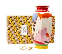 LARGE WEDGWOOD CLARICE CLIFF 'BLUE AUTUMN' HEXAGONAL VASE, limited edition (35/100), boxed with