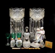 ASSORTED CERAMICS & GLASS, including 3 x Chinese inside-painted snuff bottles, Chinese bone eating