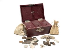 ASSORTED PRE-DECIMAL COINAGE, including 25x silver threepences, 52x farthings, 2x Victoria and 1x