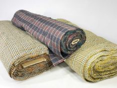 THREE BOLTS OF CHECK / PLAID WOOL FABRIC (3) Provenance: private collection Swansea Comments: good