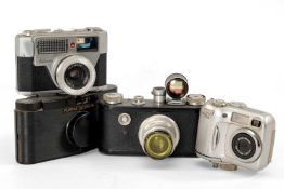 CORNFIELD PERIFLEX CAMERA, f/50mm, with yellow filter, together with Palmat Automatic f/40mm,