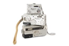 THREE MAMIYA 16MM MINIATURE CAMERAS, comprising, Mamiya 16, Mamiya-16 Automatic f/25mm, Mamiya-16