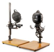 TWO VINTAGE LEITZ ENLARGERS, comprising Focomat 1a with Wray Supar 4.5in. f4.5 lens with red swing