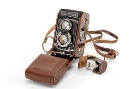 A F&H ROLLEICORD 3.5F MEDIUM FORMAT CAMERA - black, serial no. 2603425, with Schneider-Kreuznach,