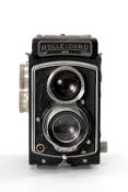 A Rollei F&H ROLLEICORD 3.5F MEDIUM FORMAT CAMERA - black, serial no. 1364153, with a Schneider-