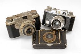 THREE ASSORTED CAMERAS, comprising Toyoca 35-S f/4.5cm, Halina 35X f/45mm, Foth Derby Anastigmat f/