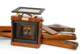 PERKEN SONS & RAYMENT FULL PLATE FIELD CAMERA, with Beck lens, two plates and tripod Comments: