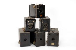 ASSORTED BOX CAMERAS, including Brownie Junior 620, Mayfair Portrait lens camera etc. (6)