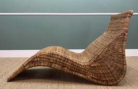 CARL OJERSTAM WOVEN WICKER RECLINING CHAIR, 86 x 152 x 77cms