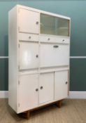 MID-CENTURY HYGENA FREESTANDING KITCHEN UNIT, left hand column containing three storage cupboards