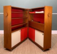 ERIK BUCH & JOHANNES ANDERSEN FOR DYRLUND: fine mid Century Danish teak Bar-Cabinet, c. 1960s, the