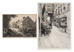 ENOCH FAIRHURST (British, 1874-1945) etching - 'Old Cottages, Abersoch', signed in pencil, (pl) 19 x